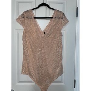 Plus Size Torrid Pale Peach Lace Bodysuit